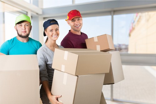 Removal van and moving crew preparing a same day move in Mitcham