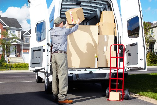 Removal team navigating a townhouse or apartment move in Mitcham