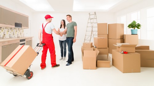 Preparation checklist and packed belongings for a Mitcham house move
