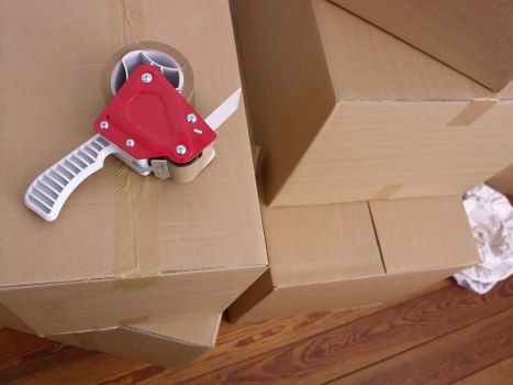 Commercial relocation team handling desks and equipment in Mitcham